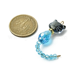Cat Shapes Glass Links Connector Charms&nbsp;PALLOY-JF03239