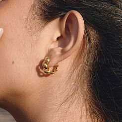 Twist 304 Stainless Steel Hoop Earrings for Women&nbsp;SA-CBA0E8A-05G
