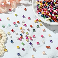 Baking Paint Pearlized Glass Pearl Round Bead Strands&nbsp;HY-Q004-4mm-M