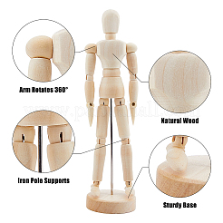 3 Styles Unfinished Blank Wooden Puppet&nbsp;DIY-FH0006-97