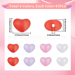 180Pcs 4 Colors Frosted Transparent Acrylic Beads&nbsp;MACR-SP0002-19