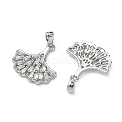 Brass Micro Pave Clear Cubic Zirconia Pendants&nbsp;CU-CBA5C42-03P