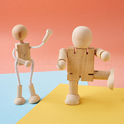 Unfinished Blank Wooden Robot Toys&nbsp;AJEW-TA0001-03