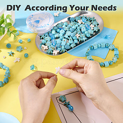 DIY Natural Lava Rock &  Synthetic Turquoise & Coral  Beads Bracelet/Necklaces Making Kits&nbsp;DIY-TA0012-54