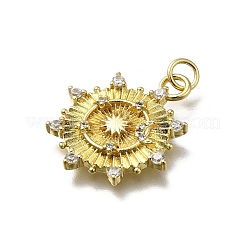 Brass Micro Pave Cubic Zirconia Pendants&nbsp;KK-C090-18G