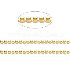 50M Rectangle Brass Rhinestone Claw Setting Chains&nbsp;CHC-C024-01B-G