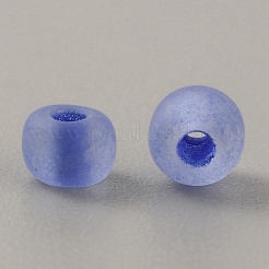 100G Luminous Frosted Glass Beads&nbsp;FGLA-WH0003-01P