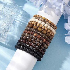 12Pcs 12 Styles Synthetic Lava Rock Stretch Bracelets Sets&nbsp;BJEW-JB10936