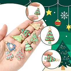 16Pcs 8 Colors Christmas Theme Rack Plating Alloy Pendants&nbsp;FIND-FS0002-98
