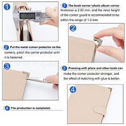 96Pcs 12 Style Iron Book Albums Menus Folders Corner Protectors&nbsp;IFIN-PH0001-57-WH