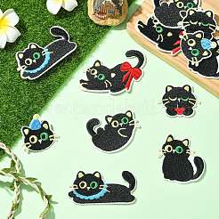 12Pcs 6 Styles Cat Shapes Computerized Embroidery Cloth Iron On/Sew On Patches&nbsp;PATC-CJ0001-06