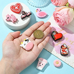 10Pcs 10 Styles Valentine's Day theme Food Grade Eco-Friendly Silicone Focal Beads&nbsp;SIL-YW0001-33