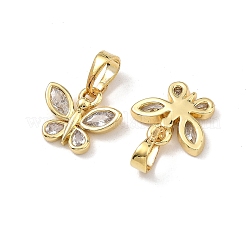Brass Micro Pave Clear Cubic Zirconia Charms&nbsp;CU-L277-07G