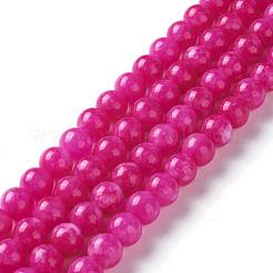 Natural White Jade Imitation Pink Sugilite Beads Strands&nbsp;G-I299-F11-8mm