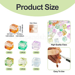 66Pcs 6 Colors Baking Paint Transparent Glass Beads&nbsp;DGLA-TA0001-31