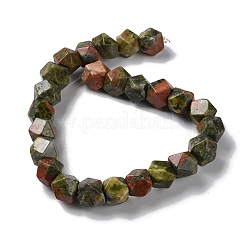 Natural Unakite Star Cut Round Beads Strands&nbsp;G-M418-C07-01