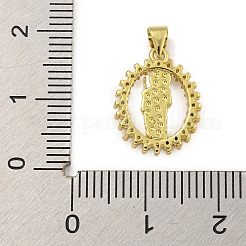 Rack Plating Brass Micro Pave Cubic Zirconia Pendants&nbsp;KK-C074-58G
