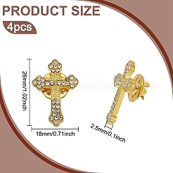 4Pcs Alloy Crystal Rhinestone Brooch&nbsp;JEWB-FG0001-26