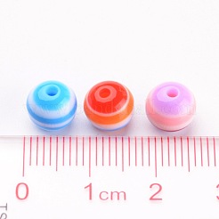 Round Resin Stripe Beads&nbsp;X-RB062