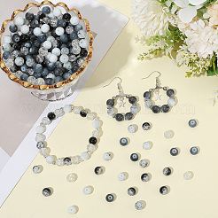 300Pcs 6 Colors Baking Paint & Spray Painted Crackle Glass Round Beads&nbsp;DGLA-LT0001-09