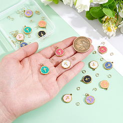 16Pcs 304 Stainless Steel Enamel Pendants&nbsp;STAS-BC0004-29G-02