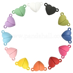 12 Sets 12 Colors Spray Painted Alloy Magnetic Clasps&nbsp;PALLOY-CJ0002-31