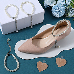 2 Sets 2 Styles Plastic Imitation Pearl Beaded Shoelace Bands&nbsp;FIND-GF0007-06B