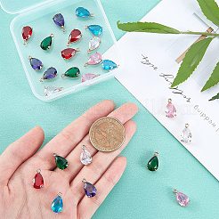 24Pcs 6 Colors Transparent Glass Charms&nbsp;GLAA-PH0001-28