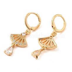 Rack Plating Golden Brass Dangle Leverback Earrings&nbsp;EJEW-B037-25G
