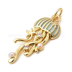 Brass Enamel Pendants&nbsp;KK-CJC0013-16G-05