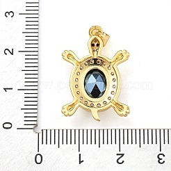 Tortoise Rack Plating Brass Micro Pave Cubic Zirconia Charms&nbsp;KK-G513-78A-01G