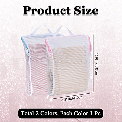 2Pcs 2 Colors Polyester Zipper Laundry Storage Bags&nbsp;ABAG-DJ0001-28B