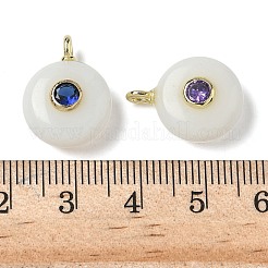 Natural & Synthetic Mixed Gemstone Flat Round Pendants&nbsp;G-H318-01G