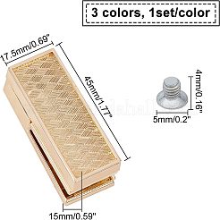 3 Sets 3 Colors Alloy Bag Lock Clasps&nbsp;AJEW-CA0001-36