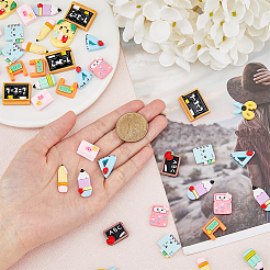 48Pcs 12 Styles Teachers' Day Opaque Resin Cabochons&nbsp;CRES-HY0001-03