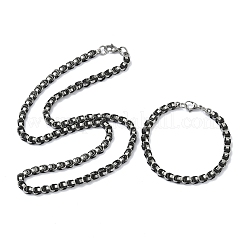 201 Stainless Steel Box Chain Necklaces & Chain Bracelets&nbsp;SJEW-G087-04P