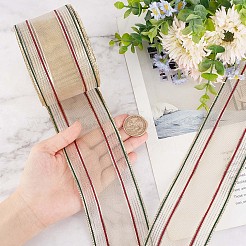 Polyester Stripe Pattern Ribbons&nbsp;OCOR-WH0060-43
