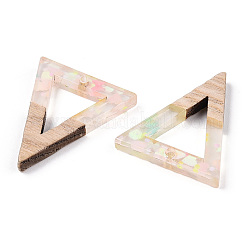 Transparent Resin & White Wood Pendants&nbsp;RESI-N039-29