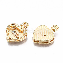 Brass Micro Pave Clear Cubic Zirconia Pendants&nbsp;KK-Q277-025-NF