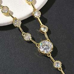 Brass Pave Clear Cubic Zirconia Y Necklaces&nbsp;NJEW-G183-06G-02