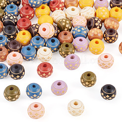60Pcs Wood Beads&nbsp;WOOD-TA0002-79C