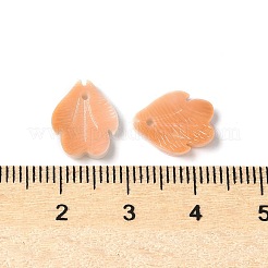 Natural Sea Shell Carved Leaf Charms&nbsp;SSHEL-C013-02B