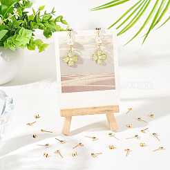 60pcs 2 size Brass Ball Stud Earring Post&nbsp;KK-PH0009-30
