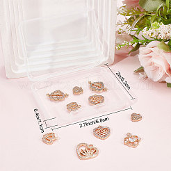 12Pcs 6 Style Valentine's Day Brass Micro Pave Cubic Zirconia Pendants&nbsp;KK-SC0003-16