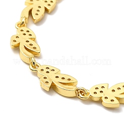 Clear Cubic Zirconia Leaf Link Chain Bracelet&nbsp;BJEW-A132-08G
