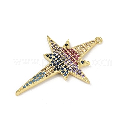 Brass Micro Pave Cubic Zirconia Pendants&nbsp;KK-M322-45G