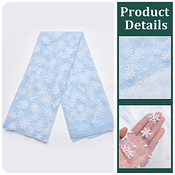 Snowflake Pattern Polyester Mesh Fabric&nbsp;DIY-WH0581-12A