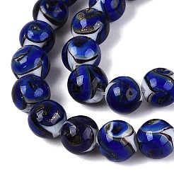 Gold Sand Handmade Lampwork Beads Strands&nbsp;LAMP-N037-08A