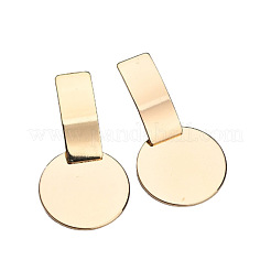 Rectangle with Flat Round Alloy Dangle Stud Earrings&nbsp;FS-WG163F2-01