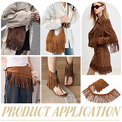 Faux Suede Fabric Tassel Ribbons&nbsp;OCOR-WH0109-110B